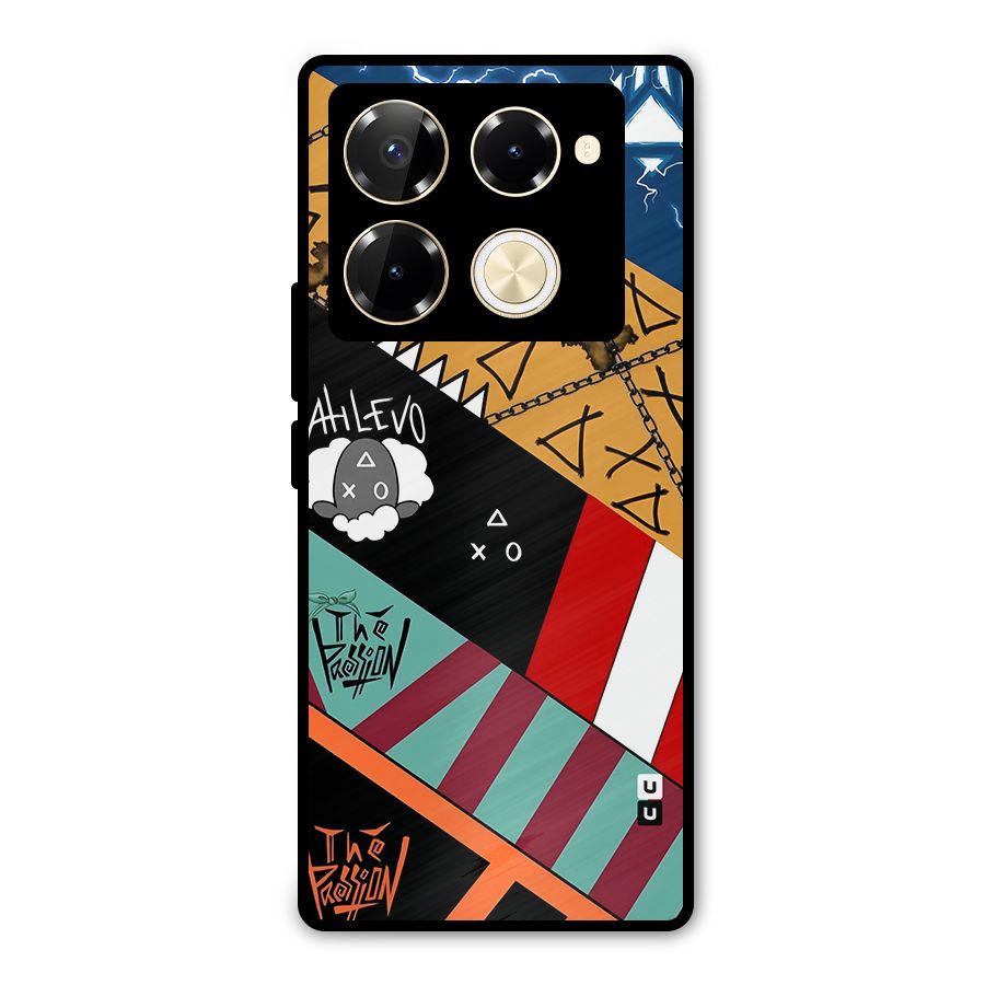Random Abstracts Art Slant Stripes Metal Back Case for Infinix Note 40 Pro Plus
