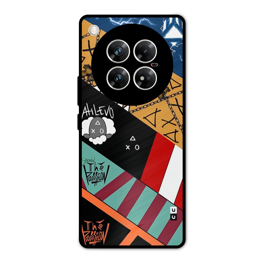 Random Abstracts Art Slant Stripes Metal Back Case for Infinix Zero 40 5G