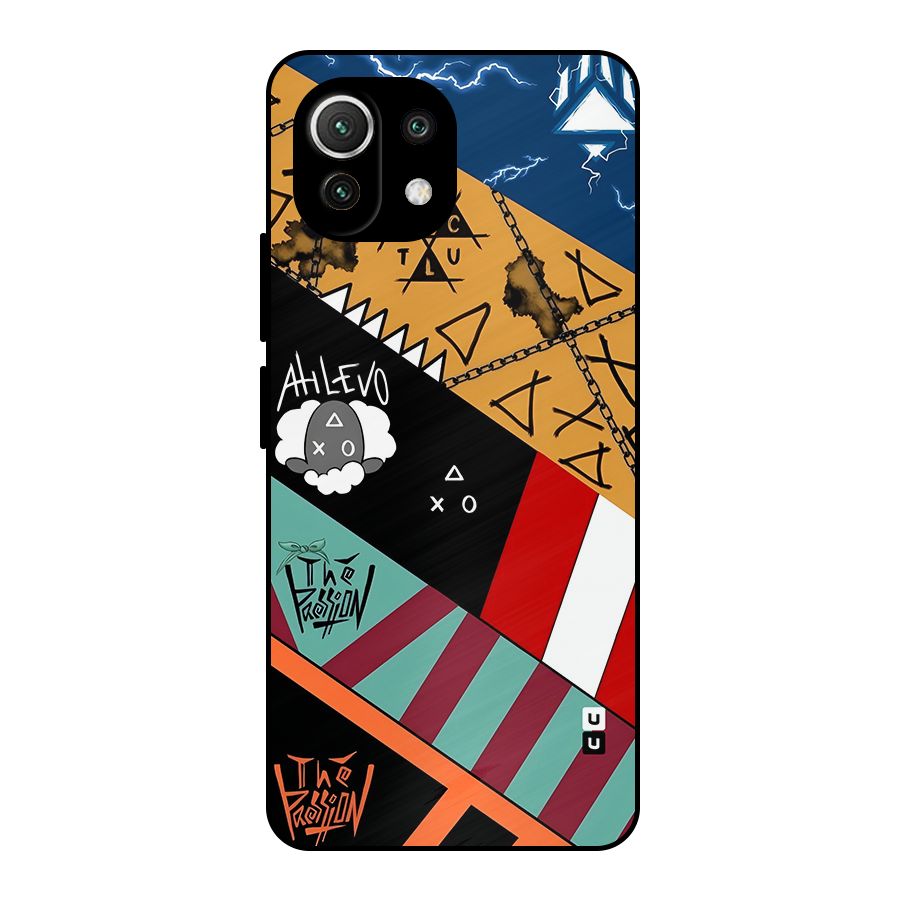 Random Abstracts Art Slant Stripes Metal Back Case for Mi 11 Lite NE 5G