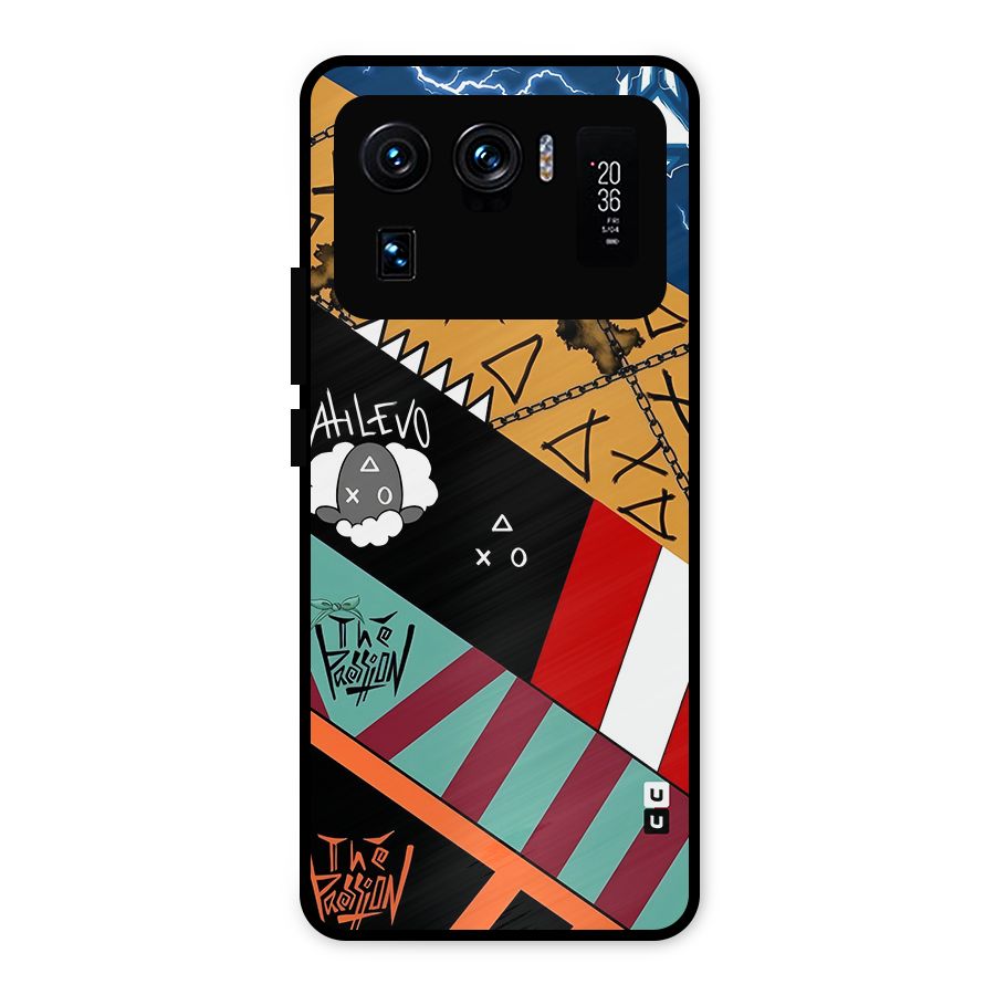 Random Abstracts Art Slant Stripes Metal Back Case for Mi 11 Ultra