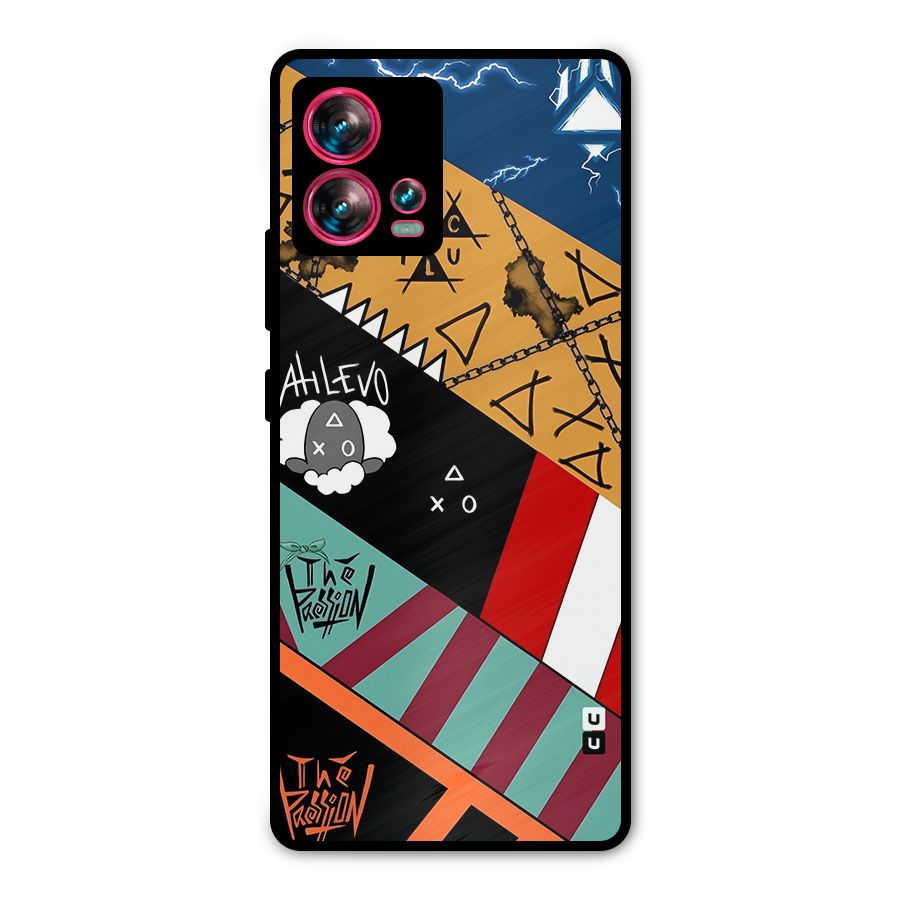 Random Abstracts Art Slant Stripes Metal Back Case for Motorola Edge 30 Fusion