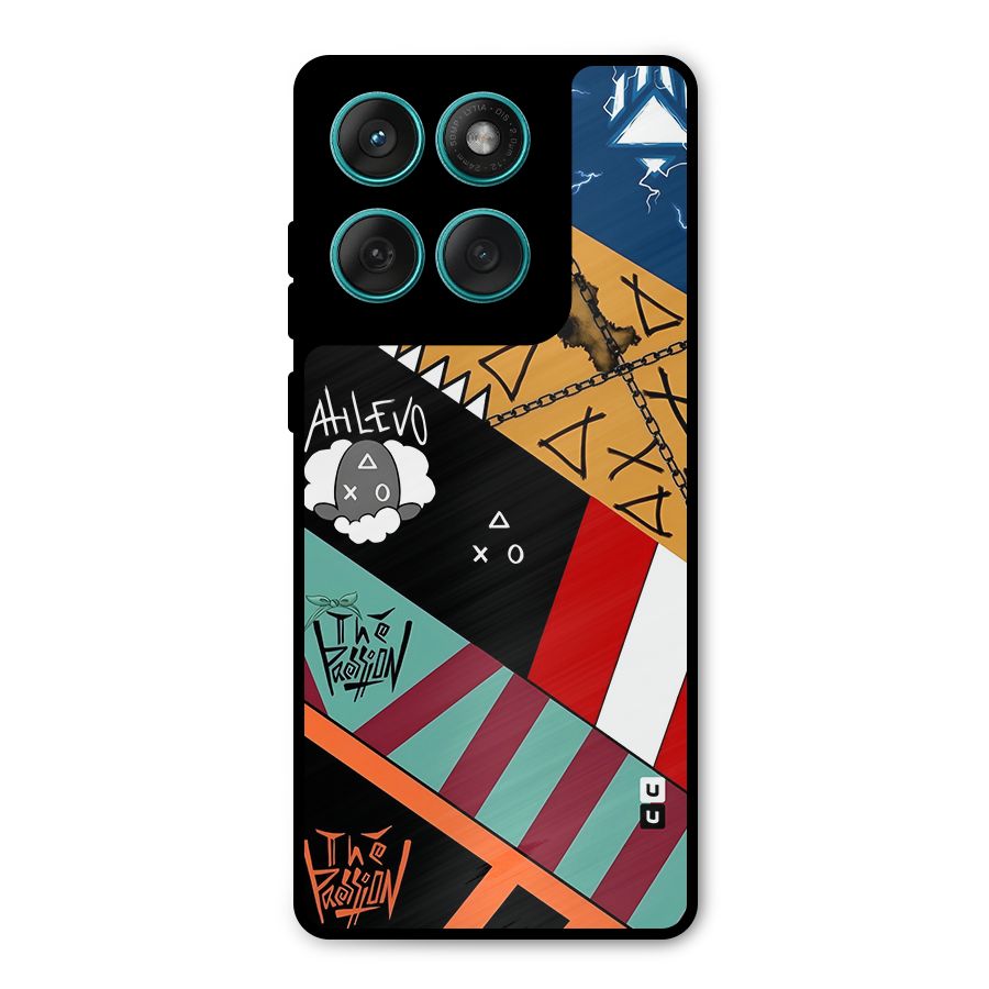 Random Abstracts Art Slant Stripes Metal Back Case for Motorola Edge 60