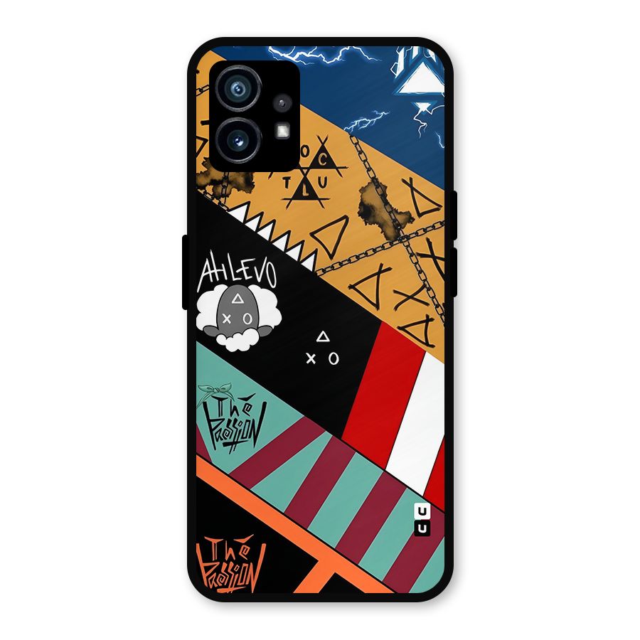 Random Abstracts Art Slant Stripes Metal Back Case for Nothing Phone 1