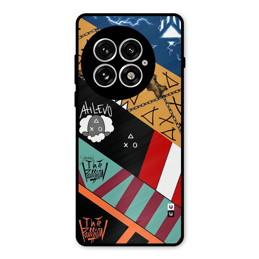 Random Abstracts Art Slant Stripes Metal Back Case for OnePlus 13