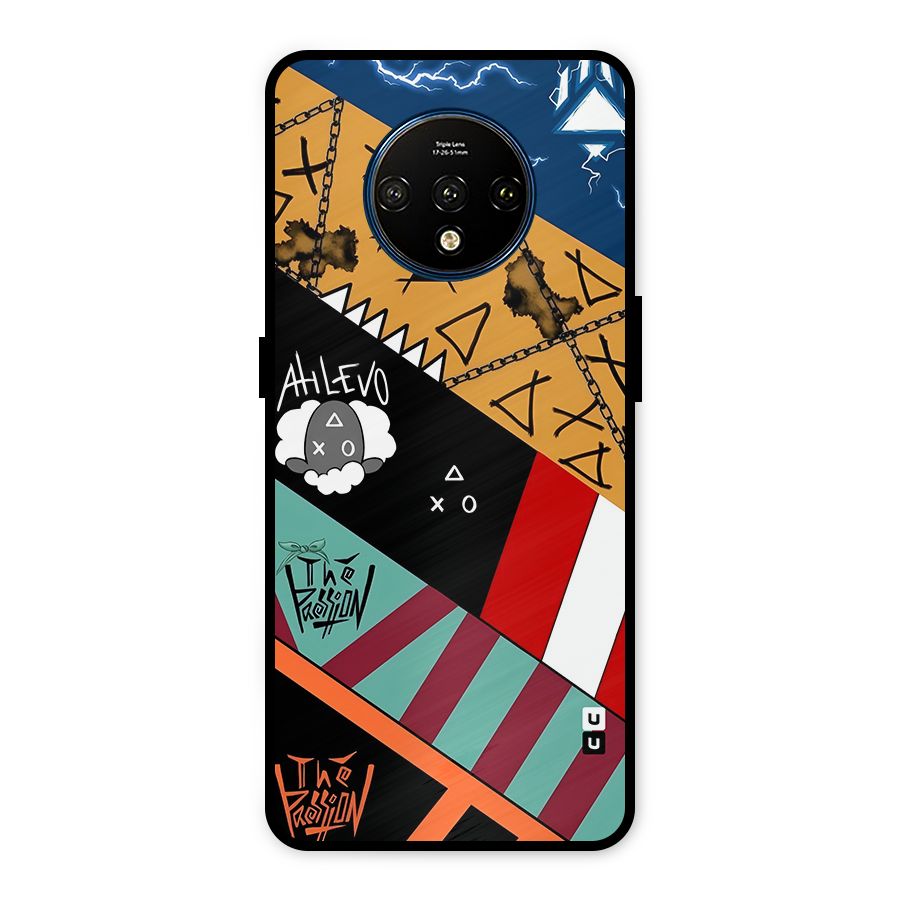 Random Abstracts Art Slant Stripes Metal Back Case for OnePlus 7T