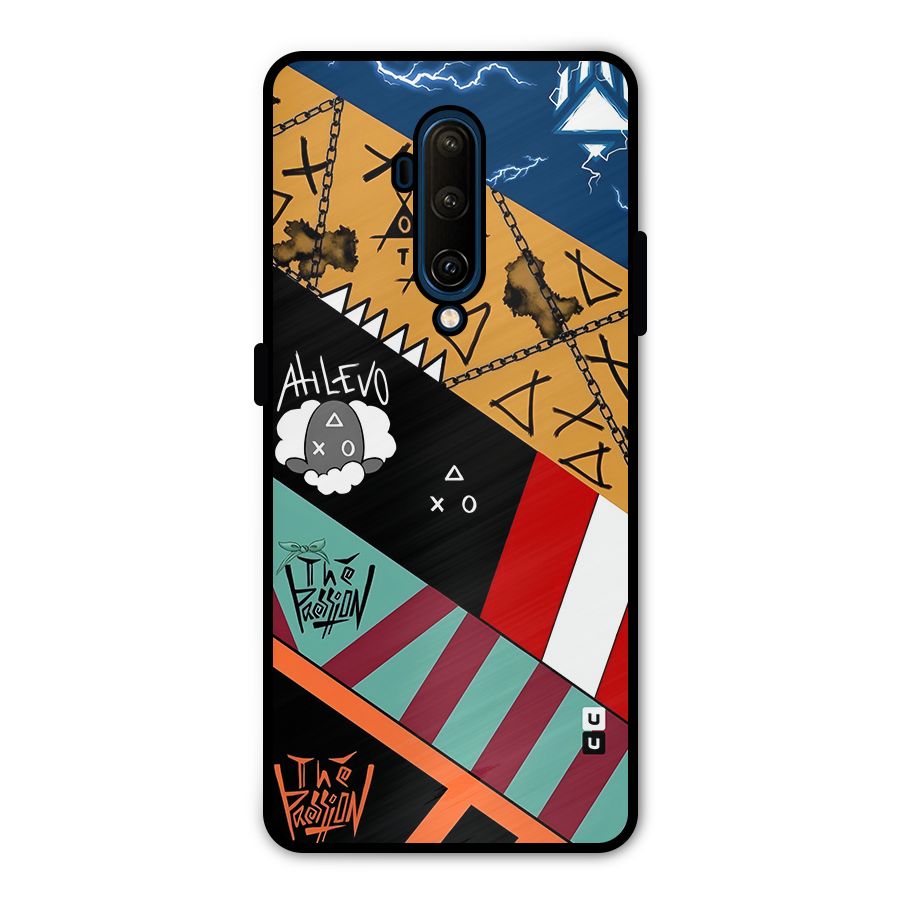 Random Abstracts Art Slant Stripes Metal Back Case for OnePlus 7T Pro
