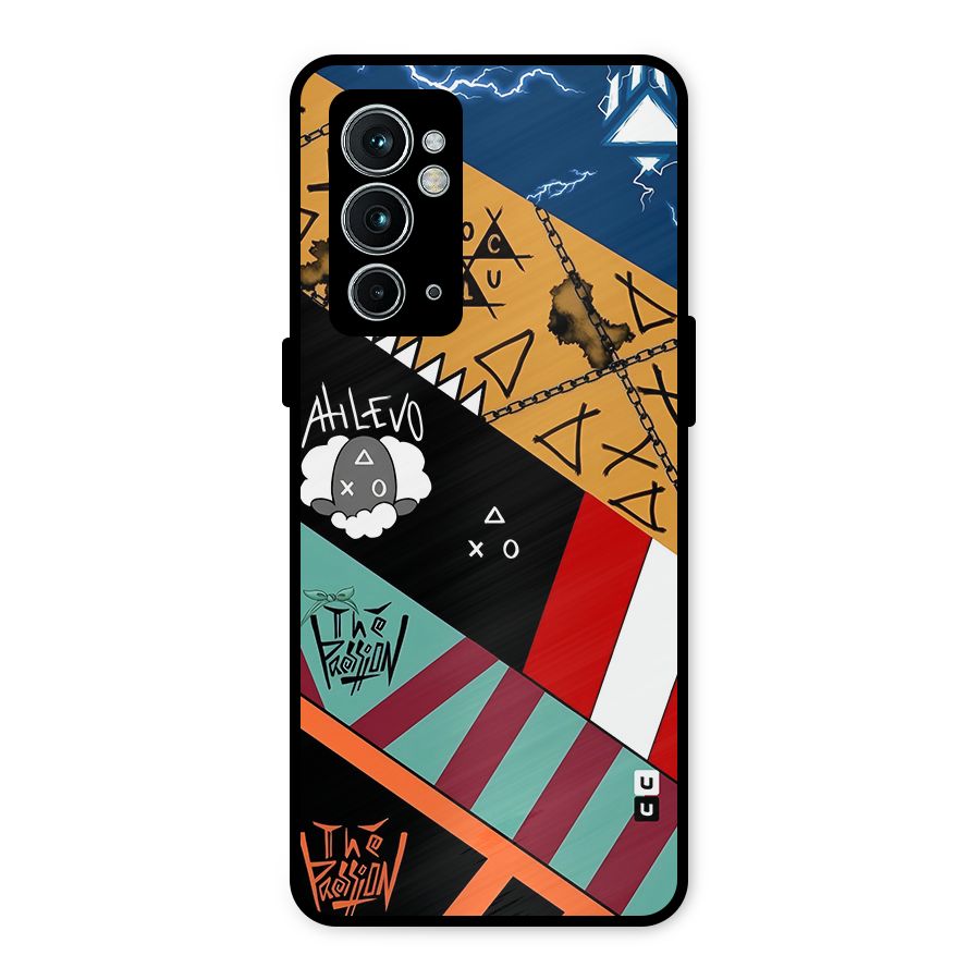 Random Abstracts Art Slant Stripes Metal Back Case for OnePlus 9RT 5G