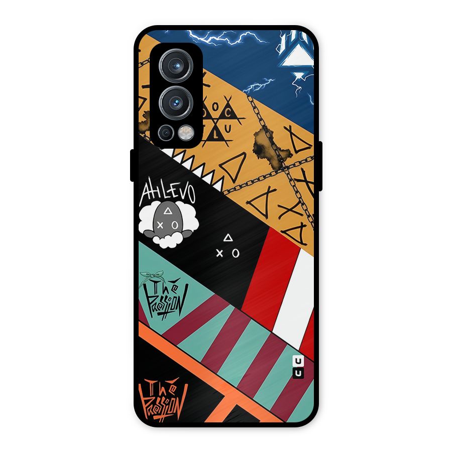Random Abstracts Art Slant Stripes Metal Back Case for OnePlus Nord 2 5G