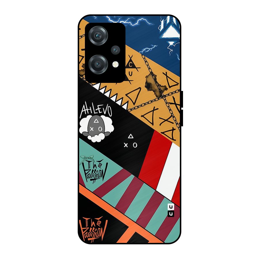 Random Abstracts Art Slant Stripes Metal Back Case for OnePlus Nord CE 2 Lite 5G