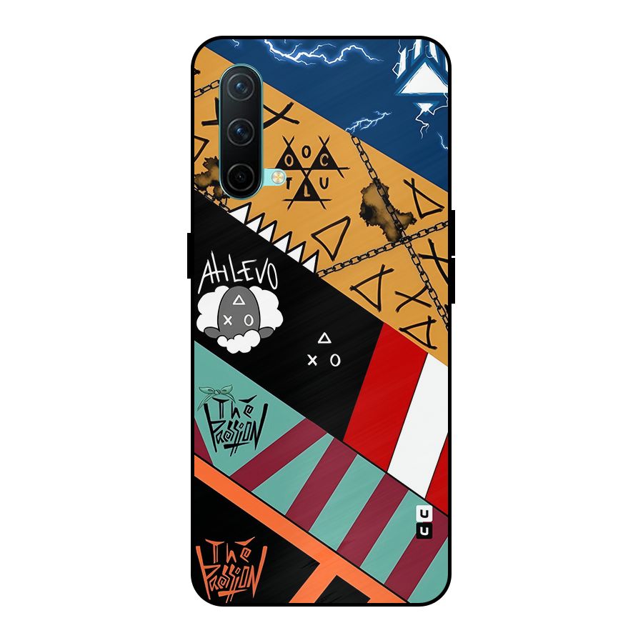 Random Abstracts Art Slant Stripes Metal Back Case for OnePlus Nord CE 5G