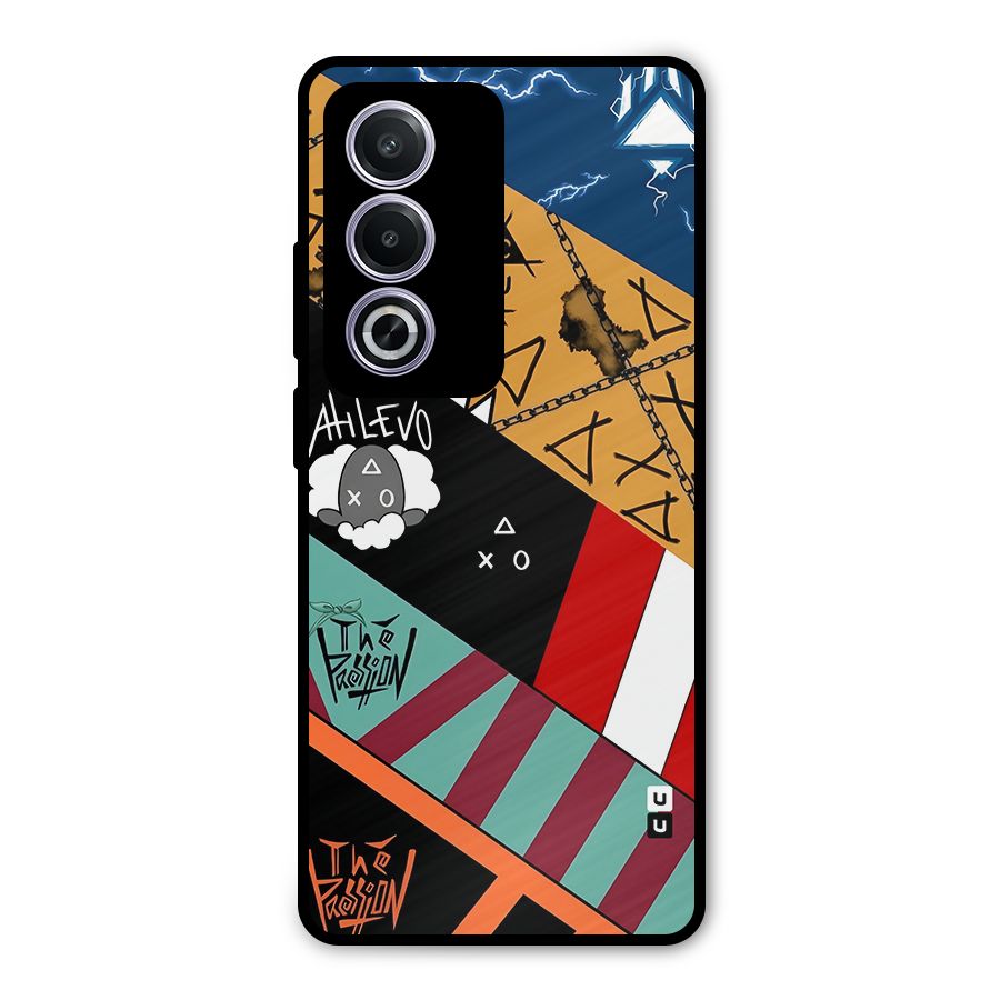 Random Abstracts Art Slant Stripes Metal Back Case for Oppo A3 Pro