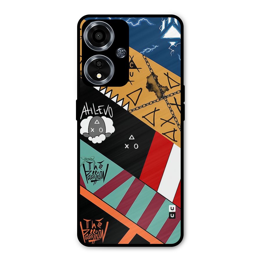 Random Abstracts Art Slant Stripes Metal Back Case for Oppo A59
