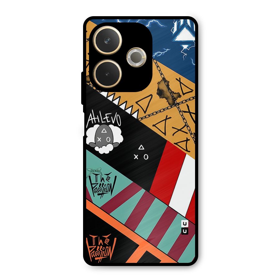 Random Abstracts Art Slant Stripes Metal Back Case for Oppo A5 Pro