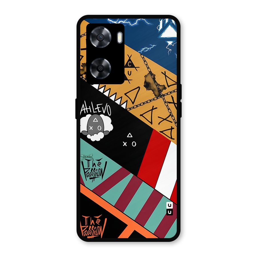 Random Abstracts Art Slant Stripes Metal Back Case for Oppo A77s