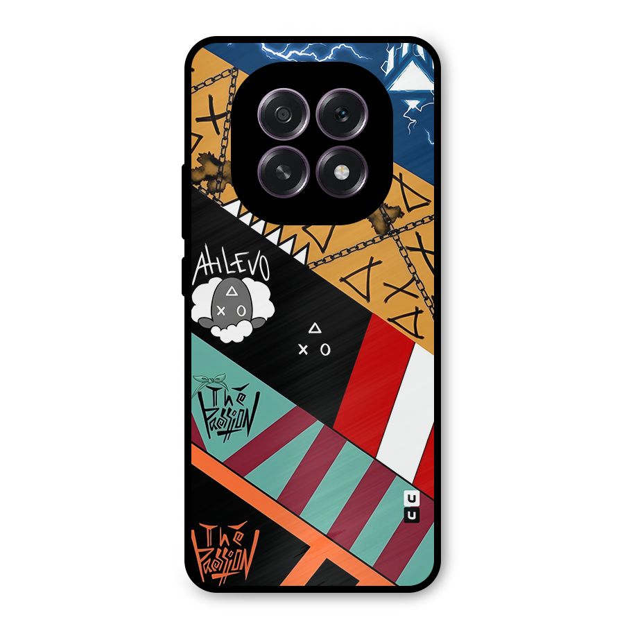 Random Abstracts Art Slant Stripes Metal Back Case for Oppo F29