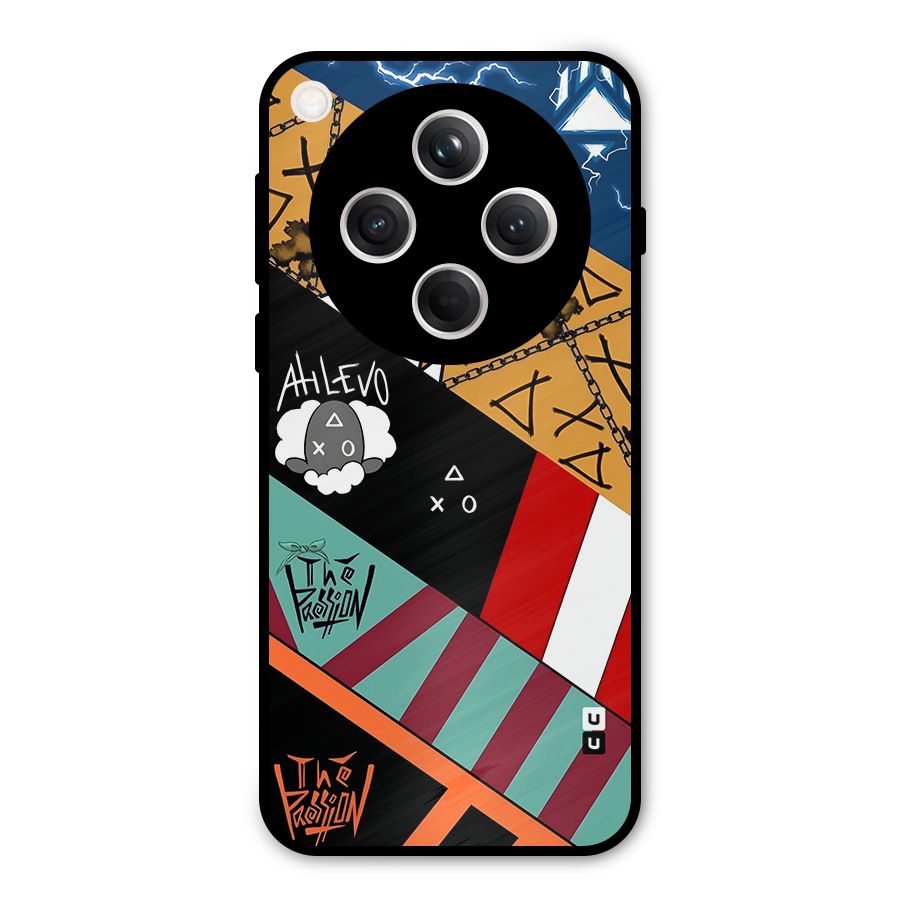 Random Abstracts Art Slant Stripes Metal Back Case for Oppo Find X8