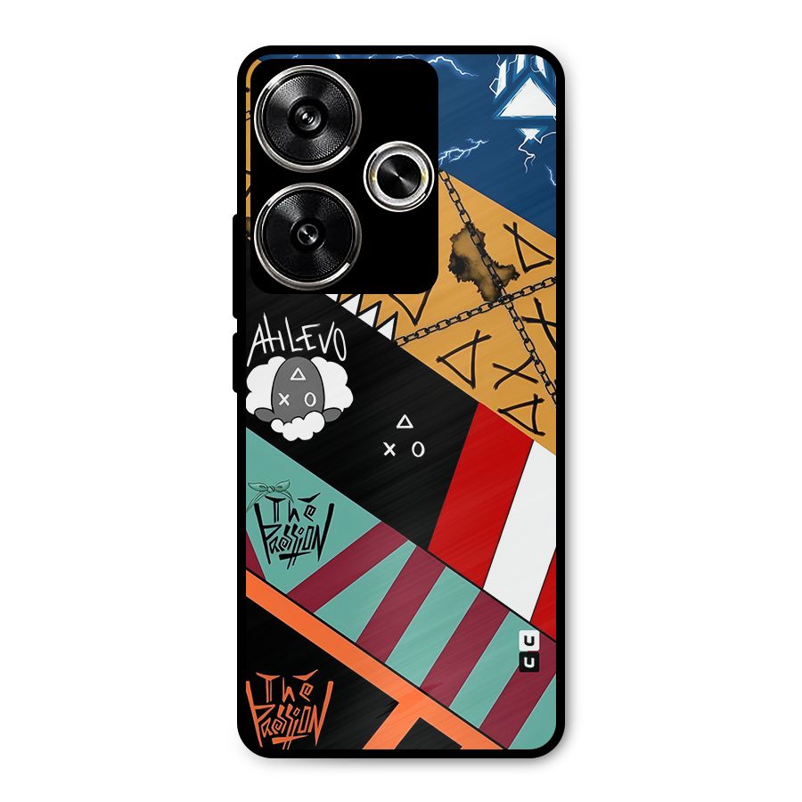 Random Abstracts Art Slant Stripes Metal Back Case for Poco F6