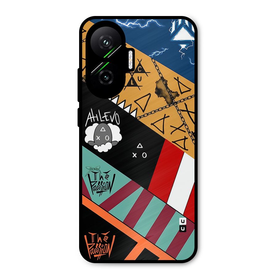 Random Abstracts Art Slant Stripes Metal Back Case for Poco F7