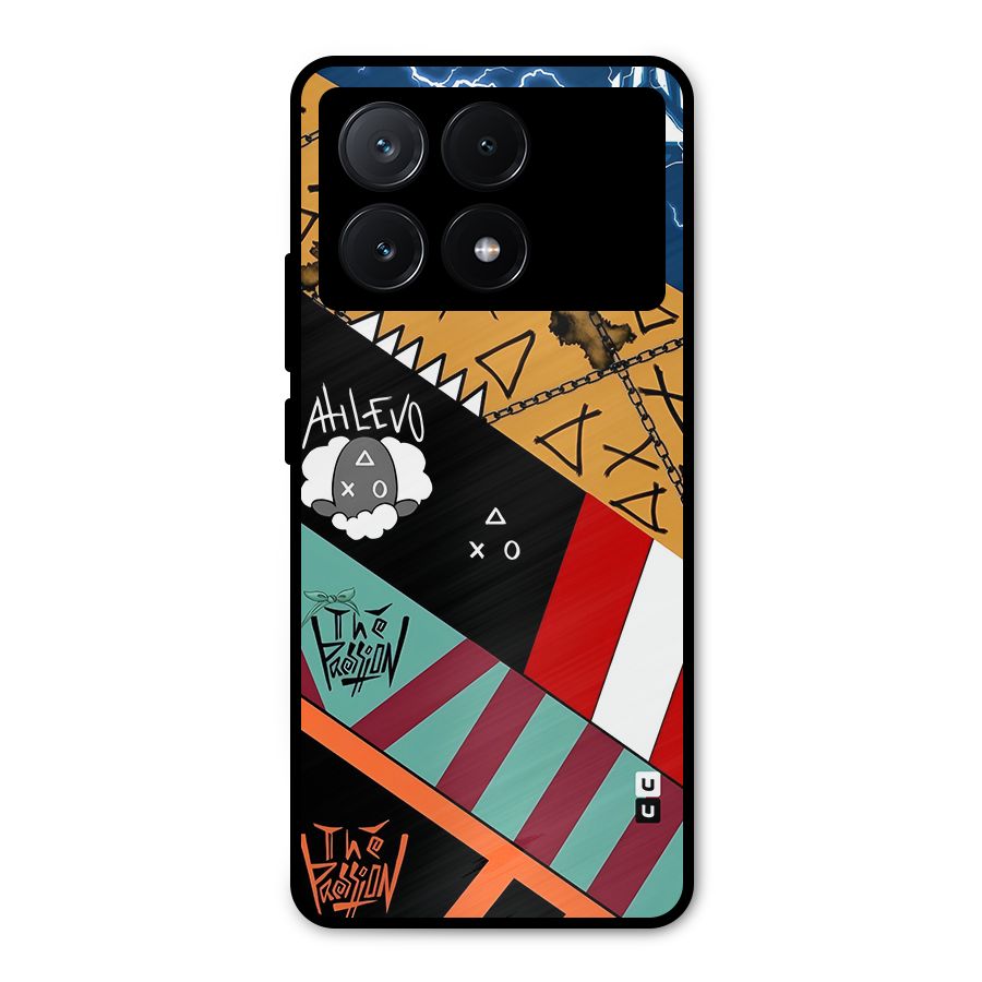 Random Abstracts Art Slant Stripes Metal Back Case for Poco X6 Pro
