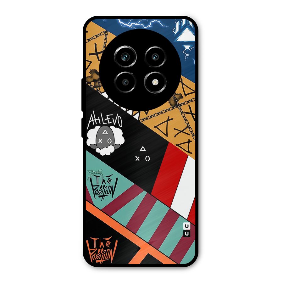 Random Abstracts Art Slant Stripes Metal Back Case for Realme 13 Pro