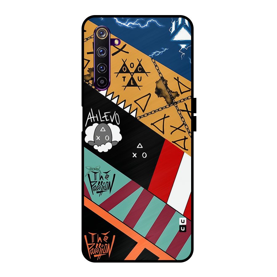 Random Abstracts Art Slant Stripes Metal Back Case for Realme 6 Pro