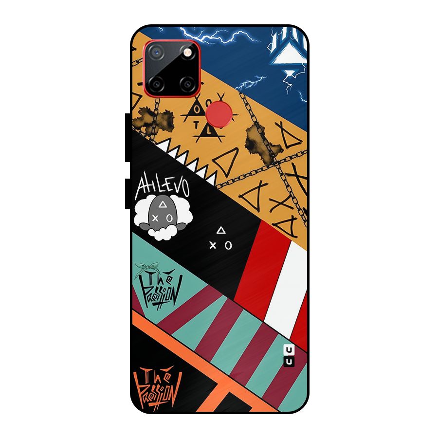 Random Abstracts Art Slant Stripes Metal Back Case for Realme C12
