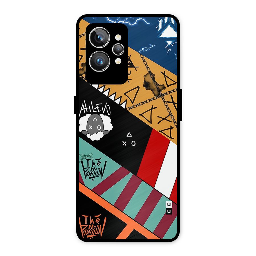 Random Abstracts Art Slant Stripes Metal Back Case for Realme GT2 Pro