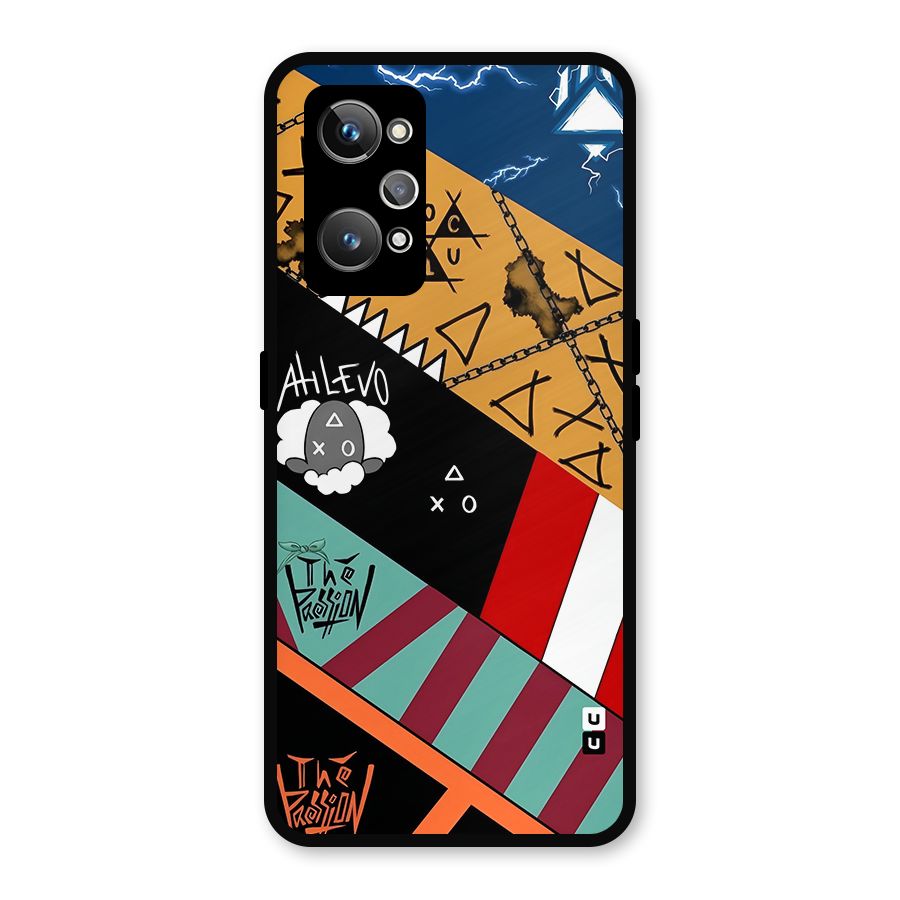 Random Abstracts Art Slant Stripes Metal Back Case for Realme GT Neo2