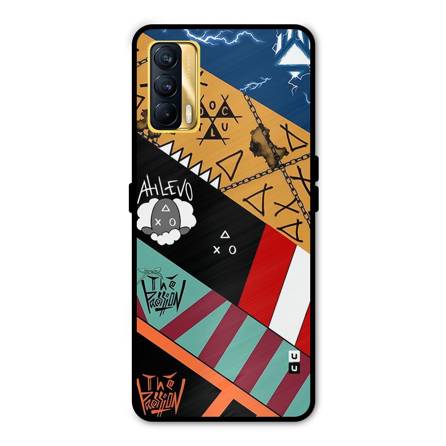 Random Abstracts Art Slant Stripes Metal Back Case for Realme X7
