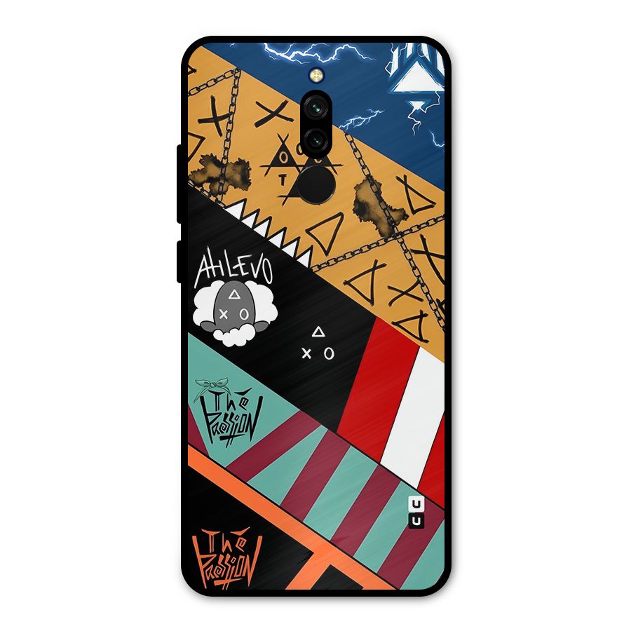Random Abstracts Art Slant Stripes Metal Back Case for Redmi 8