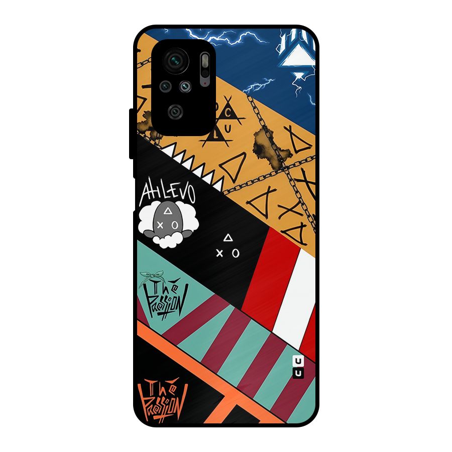 Random Abstracts Art Slant Stripes Metal Back Case for Redmi Note 10S