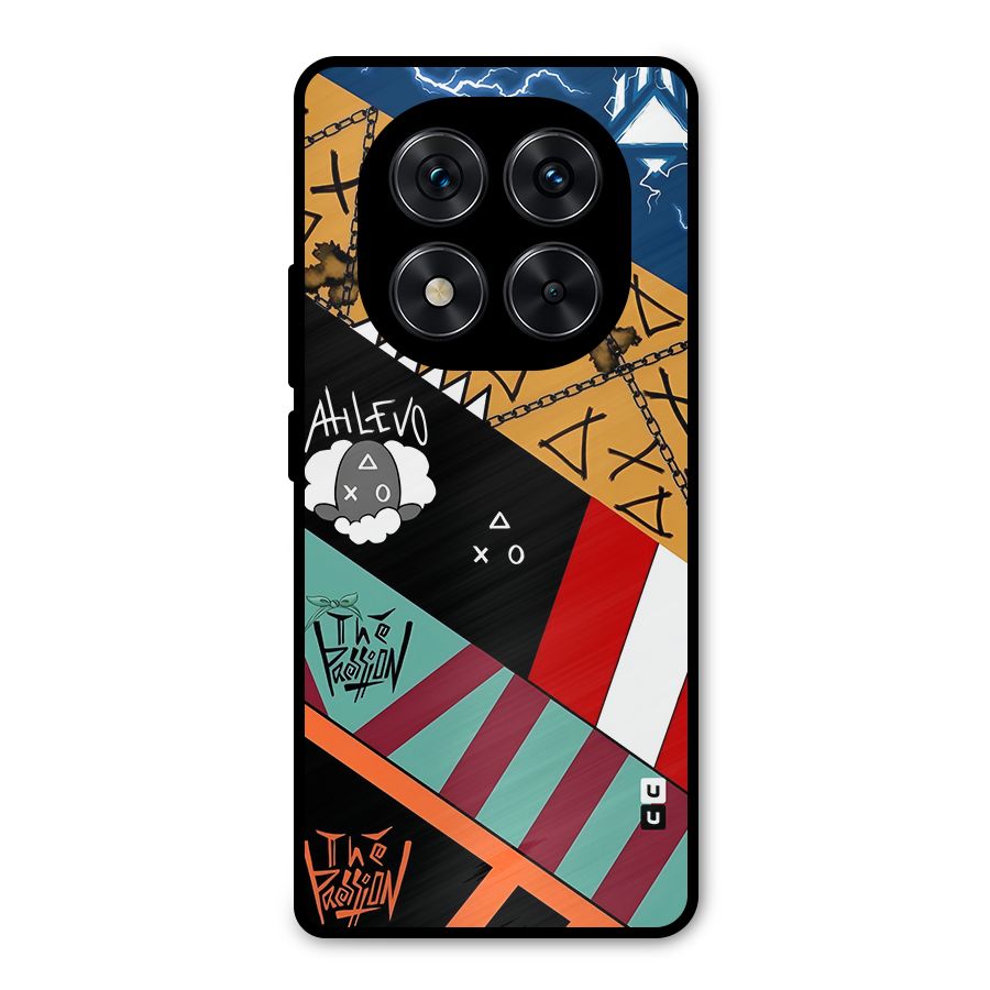 Random Abstracts Art Slant Stripes Metal Back Case for Redmi Note 14 Pro 5G