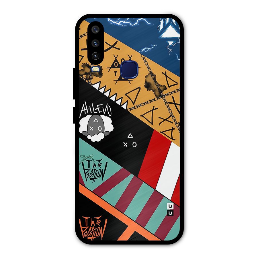 Random Abstracts Art Slant Stripes Metal Back Case for Vivo V17