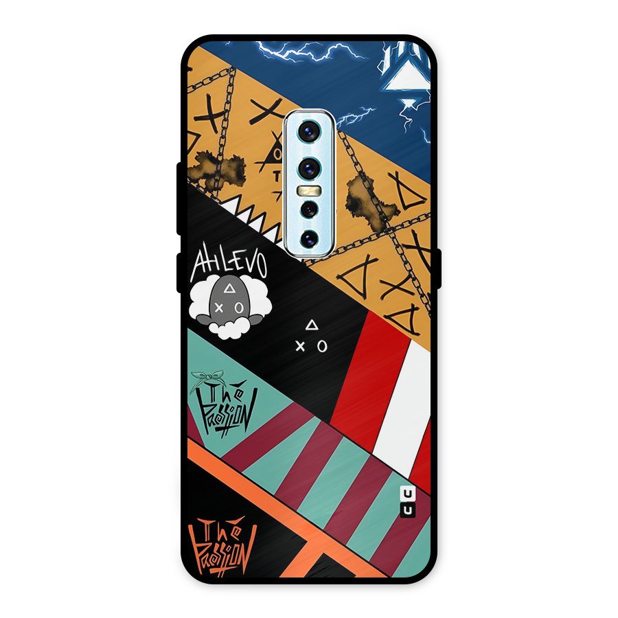Random Abstracts Art Slant Stripes Metal Back Case for Vivo V17 Pro