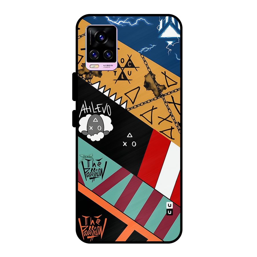 Random Abstracts Art Slant Stripes Metal Back Case for Vivo V20 Pro