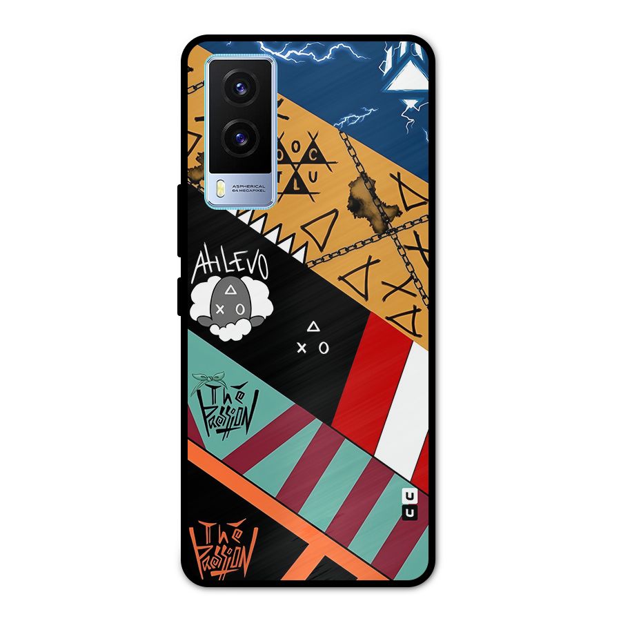 Random Abstracts Art Slant Stripes Metal Back Case for Vivo V21e 5G