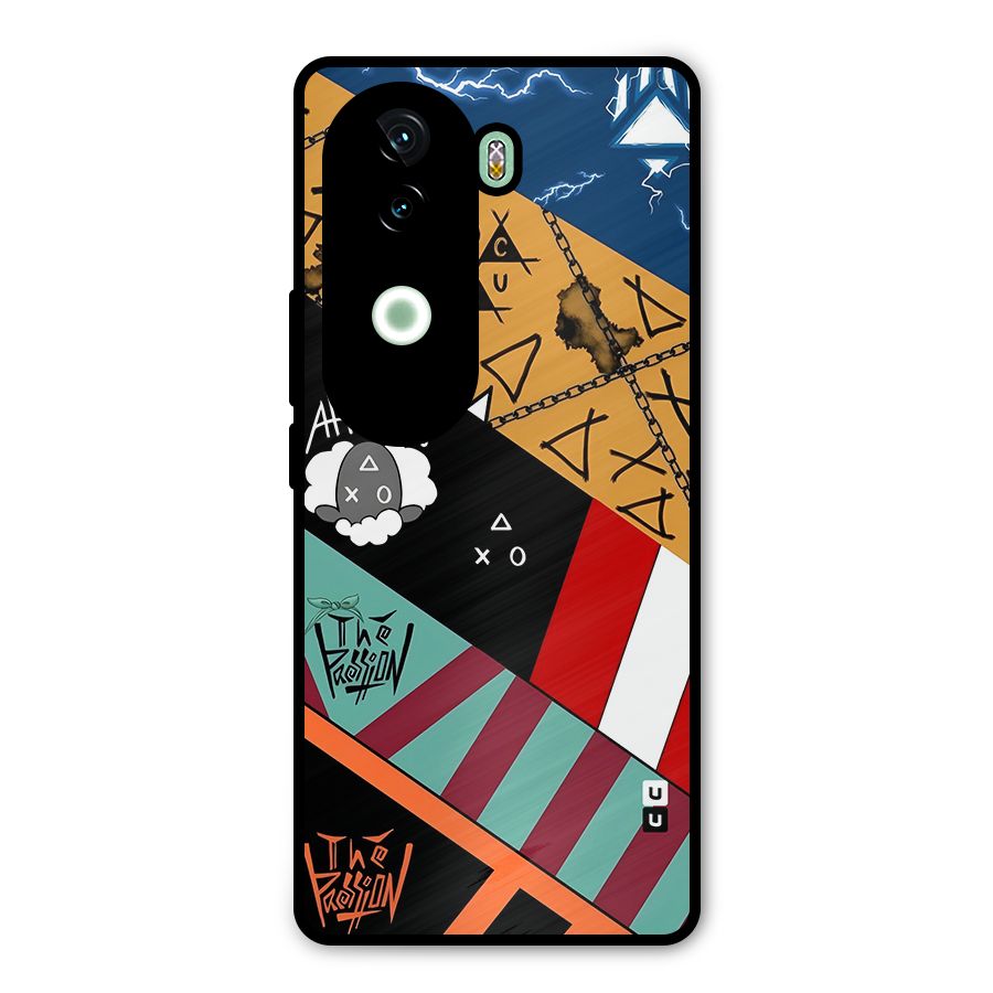 Random Abstracts Art Slant Stripes Metal Back Case for Vivo V40e