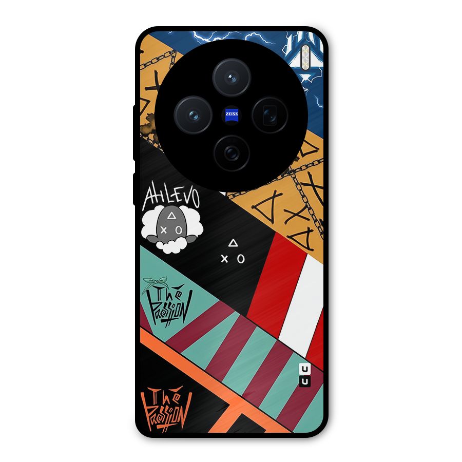 Random Abstracts Art Slant Stripes Metal Back Case for Vivo X200