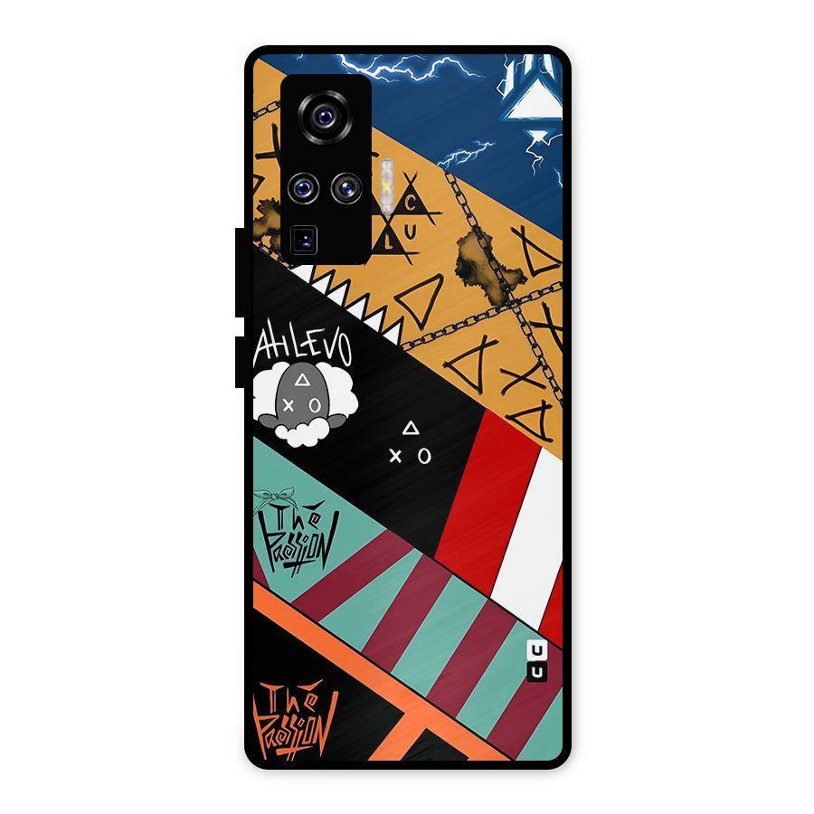 Random Abstracts Art Slant Stripes Metal Back Case for Vivo X50 Pro
