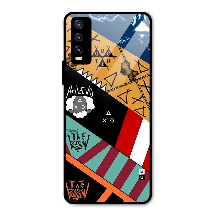 Random Abstracts Art Slant Stripes Metal Back Case for Vivo Y20i