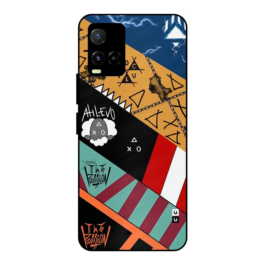 Random Abstracts Art Slant Stripes Metal Back Case for Vivo Y21T