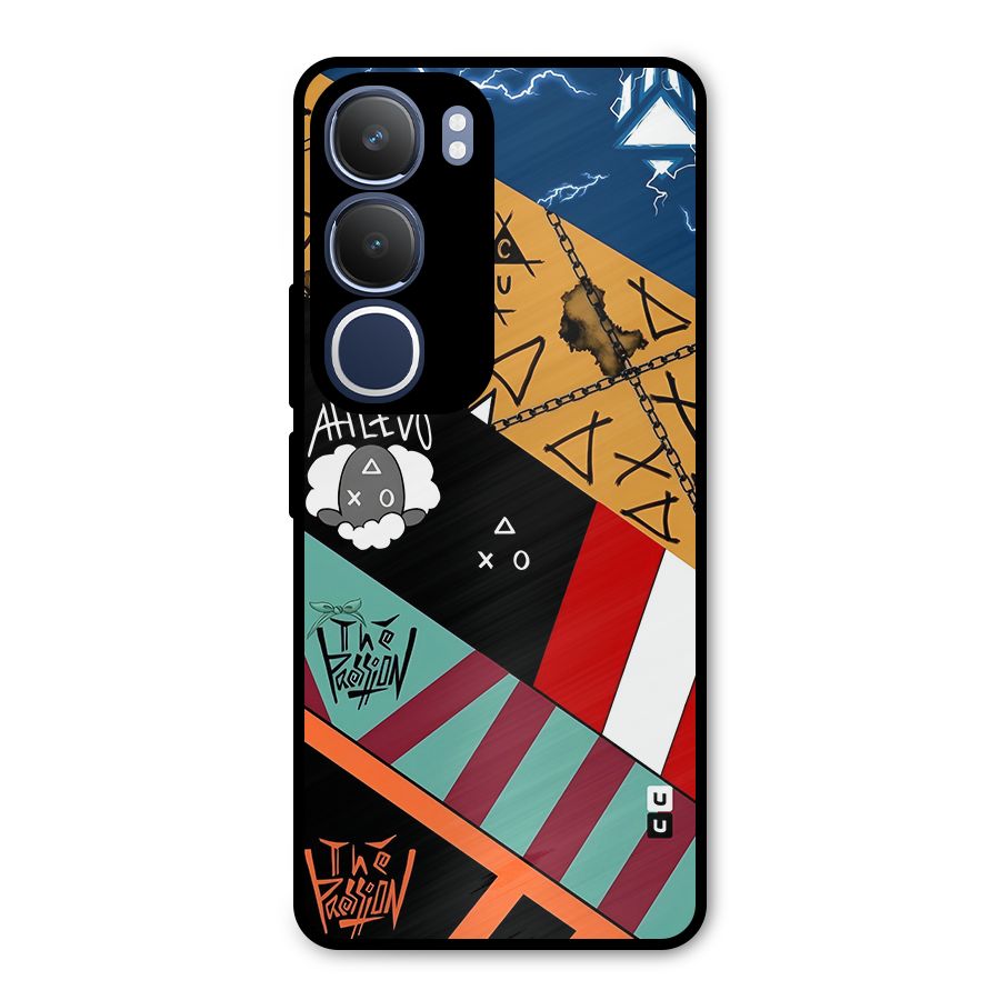 Random Abstracts Art Slant Stripes Metal Back Case for Vivo Y29