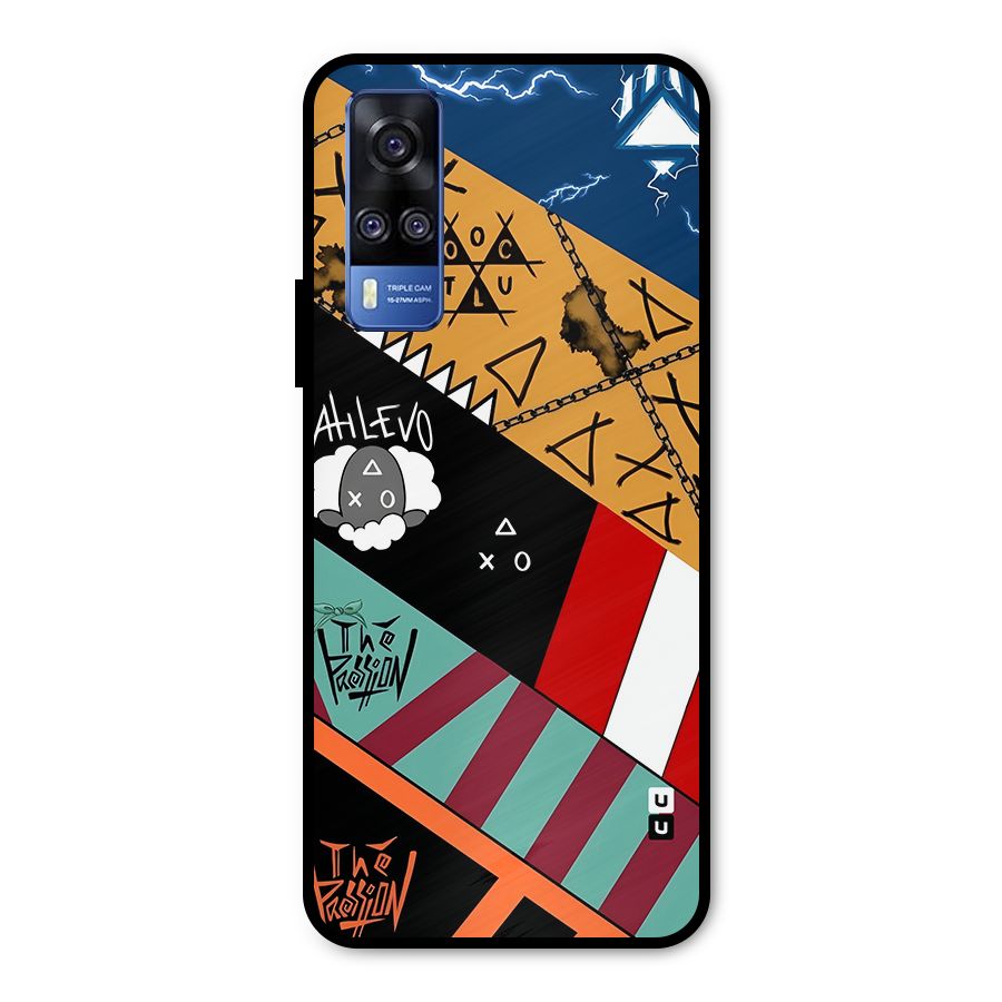 Random Abstracts Art Slant Stripes Metal Back Case for Vivo Y31