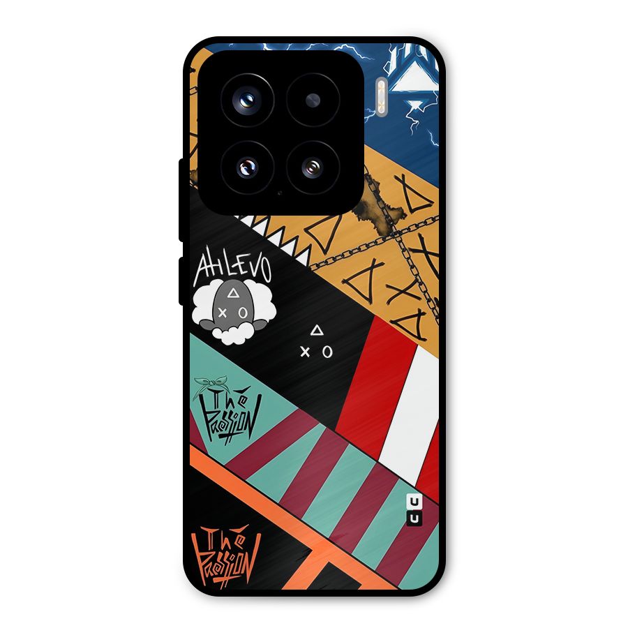 Random Abstracts Art Slant Stripes Metal Back Case for Xiaomi 15