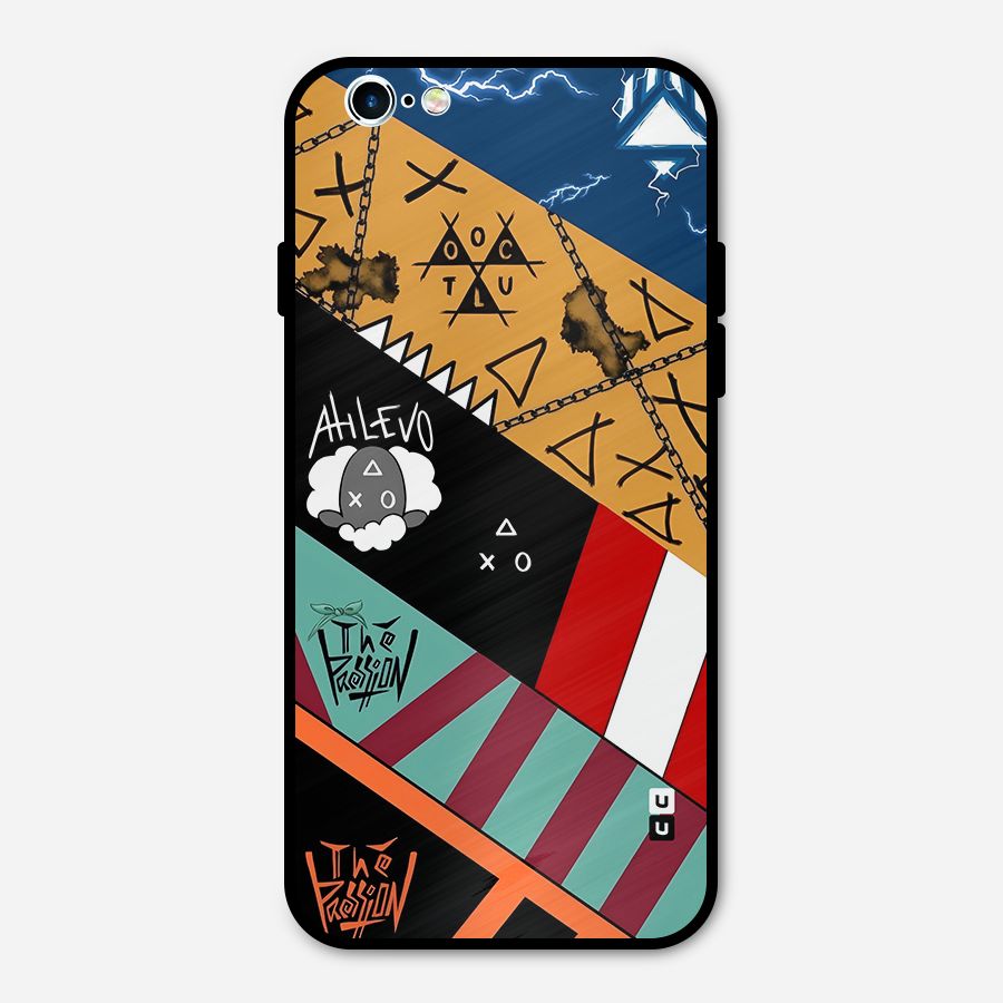 Random Abstracts Art Slant Stripes Metal Back Case for iPhone 6 6s