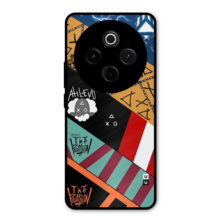 Random Abstracts Art Slant Stripes Metal Back Case for iQOO Z10