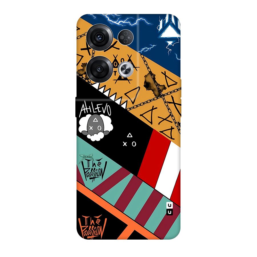 Random Abstracts Art Slant Stripes Original Polycarbonate Back Case for Oppo Reno8 Pro 5G