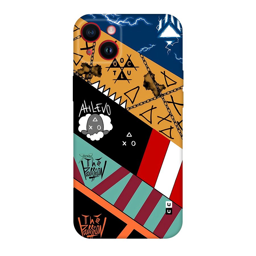 Random Abstracts Art Slant Stripes Original Polycarbonate Back Case for iPhone 14 Plus