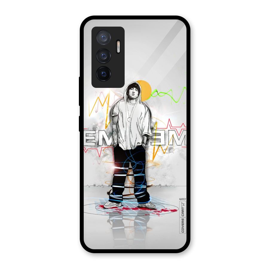 Rap King Eminem Glass Back Case for Vivo V23e