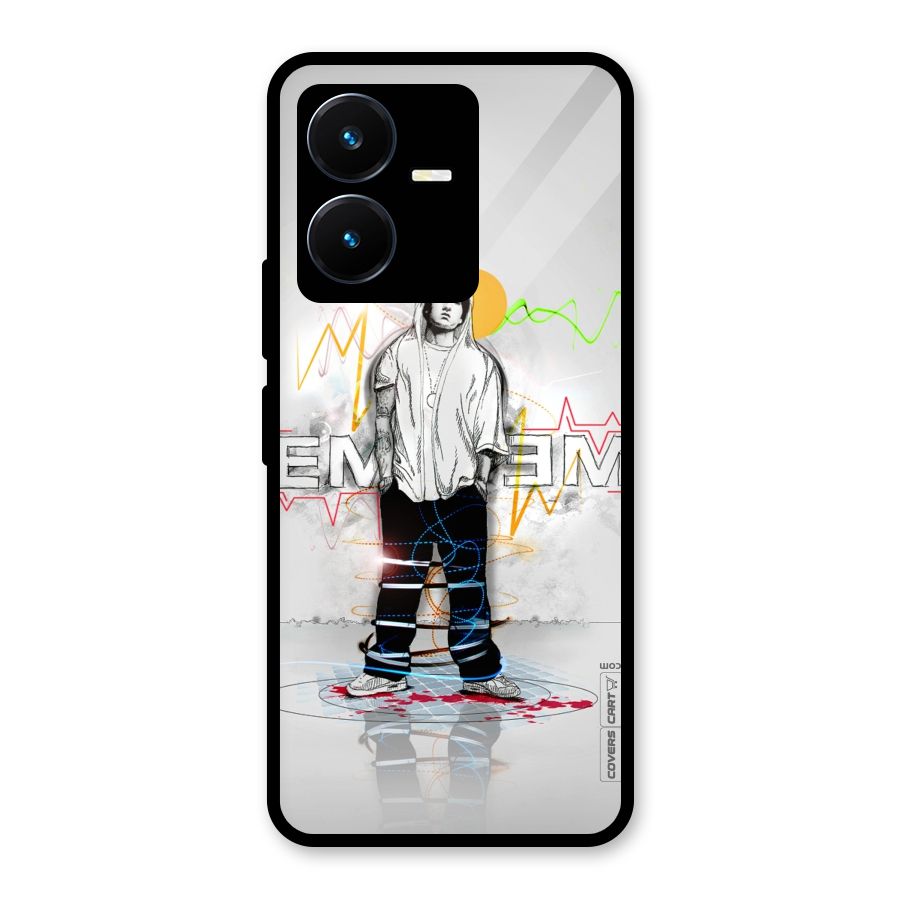 Rap King Eminem Glass Back Case for Vivo Y22s